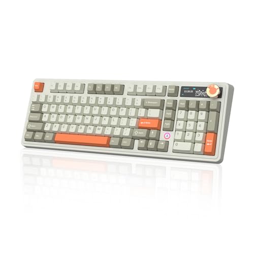 Image of Ajazz AK980 V2 Wireless Mechanical Gaming Keyboard,Tri-Mode BT5.0 /2.4GHz /USB-C 10000mAh Battery Hot Swappable RGB Backlit Computer Gaming Keyboards for PC /Tablet /PS /Xbox