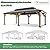 LUXOAK 12x20ft Wood Gazebo,Outdoor Hardtop Gazebo with Metal Roof,Solid Wood Frame, Outdoor Pergola for Backyard,Garden,Gray Brown
