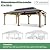 LUXOAK 12x20ft Wood Gazebo,Outdoor Hardtop Gazebo with Metal Roof,Solid Wood Frame, Outdoor Pergola for Backyard,Garden,Gray Brown