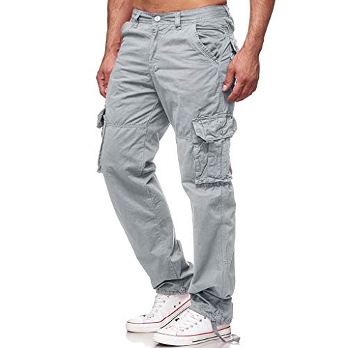 2022 Nouveau Pantalons Homme Cargo,ITISME Pantalons De Survêtement pour Hommes Casual Multi-Poches Joggings Taille Elastique Sport Solid Couleur Unie Baggy Pockets Trousers Chino Mode Chic Cover