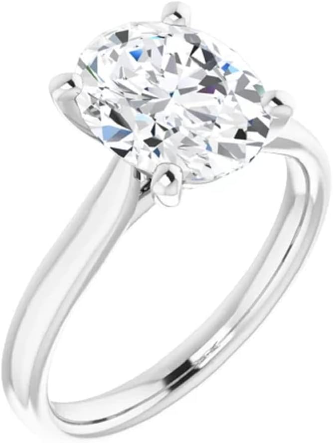 JEWELERYIUM 2 CT Oval Cut Colorless Moissanite Engagement Ring, Wedding/Bridal Ring Set, Halo Style, Solid Sterling Silver, Anniversary Bridal Jewelry, Amazing Birthday Gift for Wife