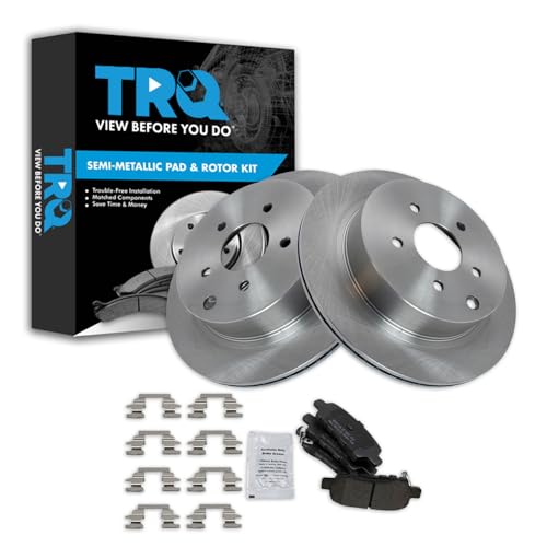 Image of TRQ Rear Semi Metallic Brake Pad and Rotor Set