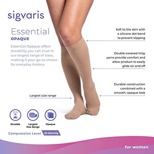 Image of SIGVARIS 863CMSW36 30-40 mmHg Select Comfort Knee High-Med-Shrt-Suntan
