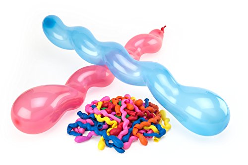 Nexci 100 Premium Quality Spiral Party Balloons: Assorted Color Unique Twisted Latex Balloon for Birthdays and Events, LLC