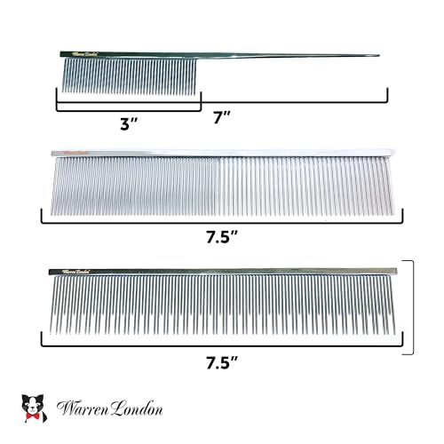 Warren London Carding Cat Comb | 7.5 inches made with Copper | Rounded Tips Prevent Irritation | Dual Tooth Design for Short & Long Hair removes Mats and Tangles - Image 4