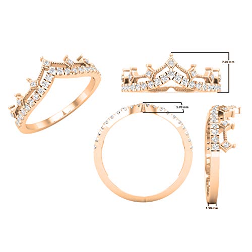 Dazzlingrock Collection 0.20 Cttw Round White Diamond Womens Chevron Wedding Band 1/5 CT, 14K Solid Gold3