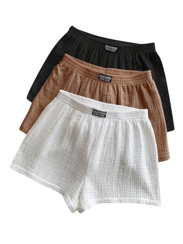 SOLY HUX Womens Summer Shorts 3 Packs Casual Cotton Shorts Sets