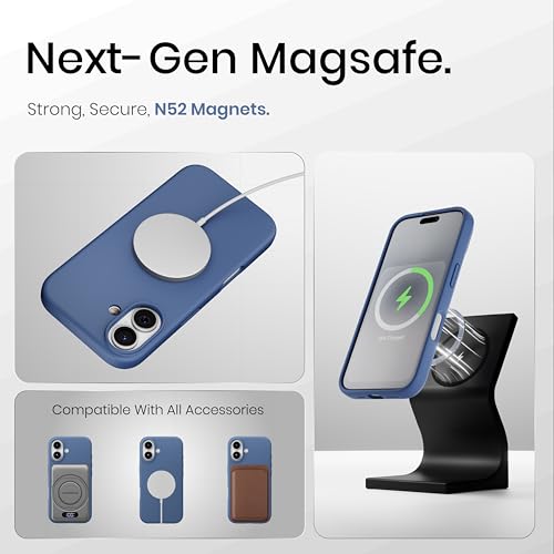 Image of CASEGEAR Silicone Snap Fit Back Cover Case Compatible with iPhone 17 | 8 Feet Drop Protection | Compatible with MagSafe | 360 Protection | Shockproof & Scratch Resistant | Space Blue