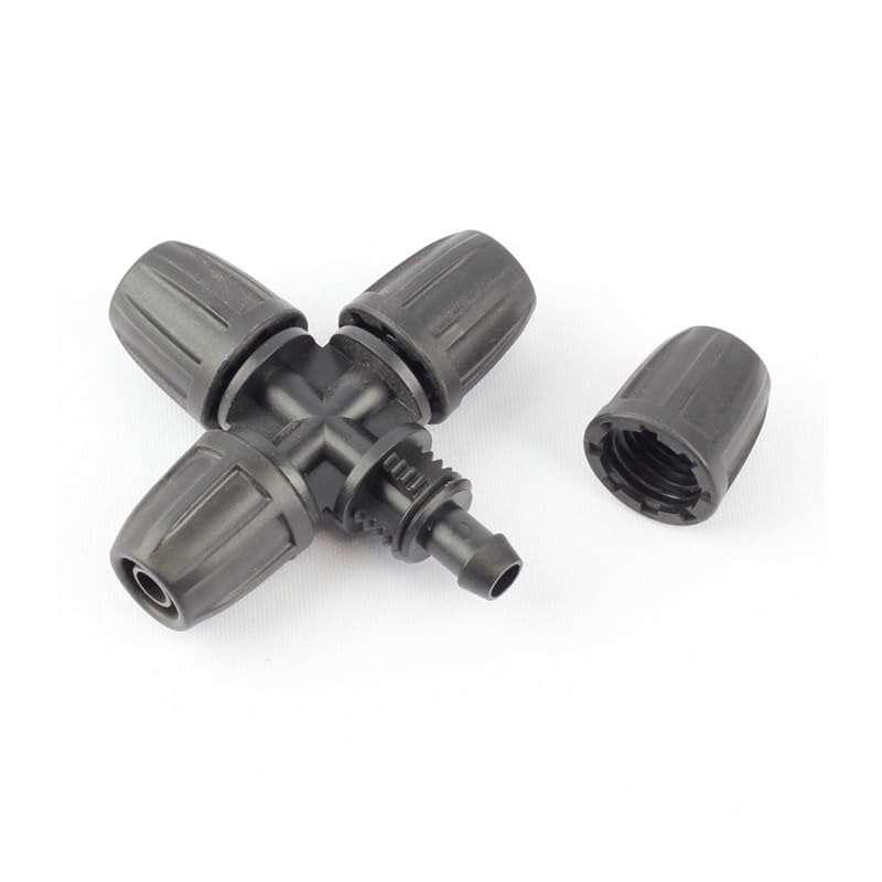 50pcs 8/11mm tubo da giardino connettori a croce filettatura blocco tubo connettore rapido sistema di irrigazione tubo morbido splitter