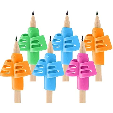 Pencil Grips for Children - 6 Pack Pencil Grips for Kids Handwriting, Ergonomic Writing Training Aid Correction Silicon Gel Pencil Grip for Children Preschoolers (6 Pack) Cover