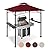 FAB BASED 5x8 Grill Gazebo Canopy for Patio, Outdoor BBQ Gazebo with Shelves & Extra 2 LED Light, Barbeque Grill Canopy (Red)