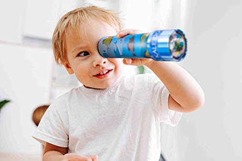 iKeelo Classic Tin Kaleidoscope, 2 Pack Kids Educational Kaleidoscope Toy with Metal Body, Birthday Gift for Boys and Girls (Under Water World -2 Units)