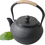 XINGLIAN okuya Gusseiserne Teekanne im japanischen Stil Gusseiserne Teekanne Große Wasserkocher mit Edelstahlinfuser für lose Blatttee 1200ml Tee Set