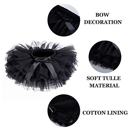 Baby Girls Tutu Skirt, Infant Tulle Tutus, Newborn Soft Skirts For Toddlers Black #TOP3