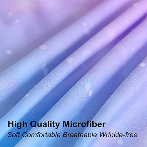 Urlinens Rainbow Sheets Full Size 4 Piece, Tie Dye Pastel Girls Sheet Set For Kids Teens, Glitter Fun Girly Bed Sheets Soft Microfiber Rainbow Bedding Set 1 Fitted Sheet 1 Flat Sheet 2 Pillowcases #TOP4