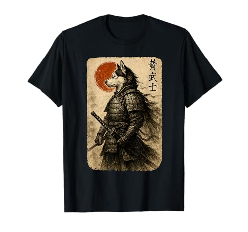 Samurai Husky Warrior Ukiyo Japanisches Kunstwerk Hund Samurai T-Shirt Samurai Husky Warrior Ukiyo Japanisches Kunstwerk Hund Samurai T-Shirt