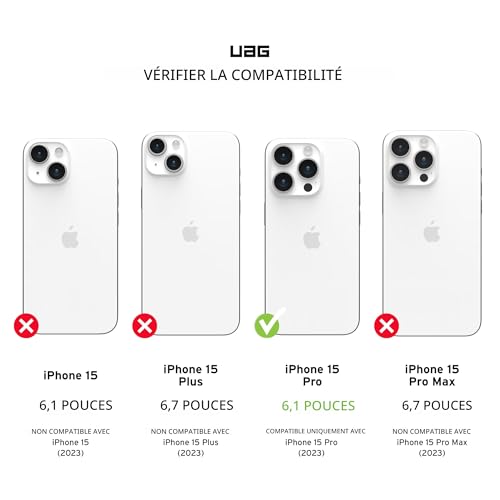 Coque iPhone 15 Pro aimantée UAG Pathfinder argenté protection robuste antichoc - 2