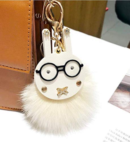 Preisvergleich Produktbild RKZM Nettes Schwein Keychain Haar-Kugel-Schlüsselring-Kaninchen-h... Beutel-Auto-Schlüsselkette Weibliche Multifunktionsauto-Schlüsselkette Anti-Verlorenes Auto Keychain