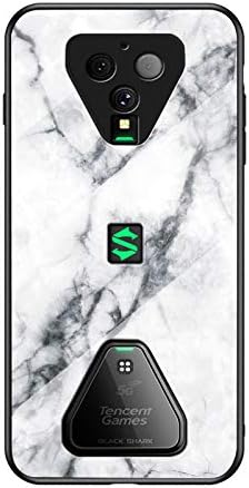 Cover Compatible with Xiaomi Black Shark 3 Pro 5G PC Panel+Tempering Glass+TPU Silicone 3 in 1 Shockproof Phone Case White