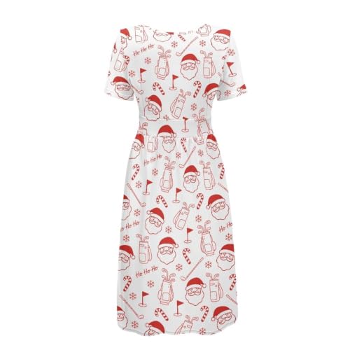 Image of Women's Summer Dresses Short Sleeve Formal Dresses with Pockets | Lightweight polyester fabric delivers cool airflow during hot summer outdoor activities