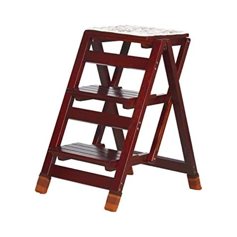 Z-STOOL Klappbare Trittleiter Aus Holz 3 Stufen Hocker for Erwachsene & Kinder Küchenleiter Kleine Fußhocker Tragbare Schuhbank Cover