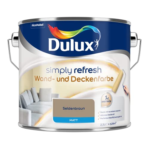 Dulux Simply Refresh Wand- und Deckenfarbe - Seidenbraun - 2,5 Liter - Erfrischende, langlebige Innenfarbe für ein schönes Zuhause Dulux Simply Refresh Wand- und Deckenfarbe - Seidenbraun - 2,5 Liter - Erfrischende, langlebige Innenfarbe für ein schönes Zuhause