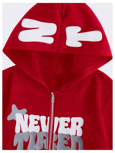 Image of SOLY HUX Boy's Zip Up Hoodies Y2k Letter Graphic Sweatshirt