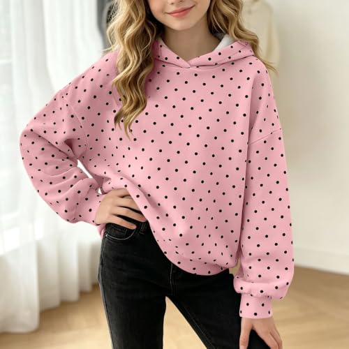 Girls Polka Dot Hoodie Trendy Fall Oversized Cute Kids Pullover Sweatshirt - image 5