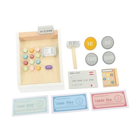 Toyvian 1 Juego Caja Registradora para Niños Caja Registradora De Simulación Caja Registradora De Juguete Aprender a Contar Juguetes Juguete De Bebé Luz y Sonido Madera Contador De Salidas