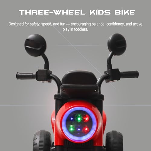 Image of Little Rides 3 Wheel Super Harley Bike | Rechargeable Battery Operated Ride-On Bike for Kids | Ages 2 to 4 Years | Royal Enfield Style | Premium Ride-On Toy Bike for Toddlers - Children - Red