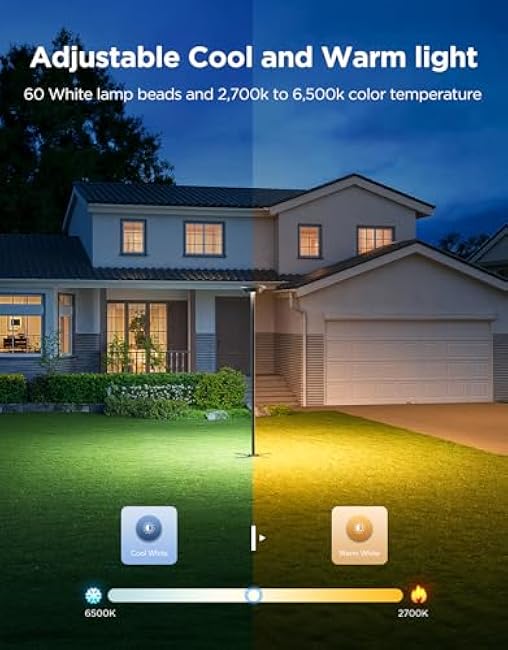 Govee Outdoor Lamp Post Lights, 2000LM High White Brightness with 6 Zones RGBIC Lighting Effect for Outdoor Decor, Double Sensor Integrated, IP66 Waterproof, Work with Alexa, Google Assistant, Matter