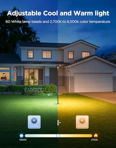 Image of Govee Outdoor Lamp Post Lights, 2000LM High White Brightness, 6 Zones | RGBIC Lighting Effect for Halloween Decor, Double Sensor Integrated, IP66 Waterproof, Work with Alexa, Google Assistant