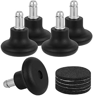 Fuyamp Office Chair Bell Glides Replacement, 5 Packs 2 Inch Caster Wheels Replacement with Felt Pads for Furniture, Floor Chair and High Profile Stool