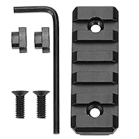 Uadme Picatinny Schiene, 5 Slots Schiene Abschnitt Picatinny Adapter Aluminium mit 2 Schrauben, 2 Nutensteinen und Einem Sechskantschlüssel, zur Montage an Handschützern, Schwarz