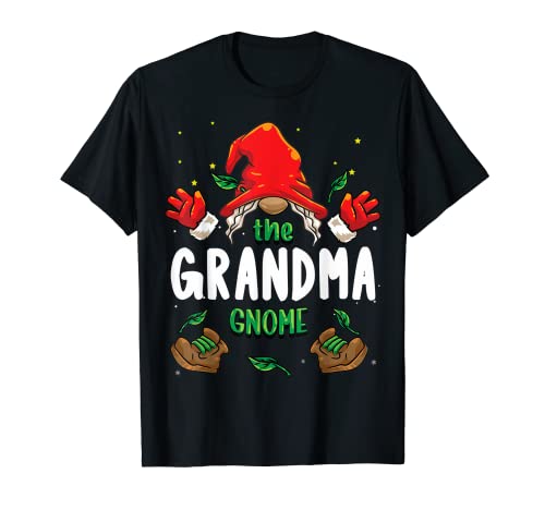 Pijama de Navidad para grupo familiar a juego con diseño de gnomo de abuela 2021 Camiseta