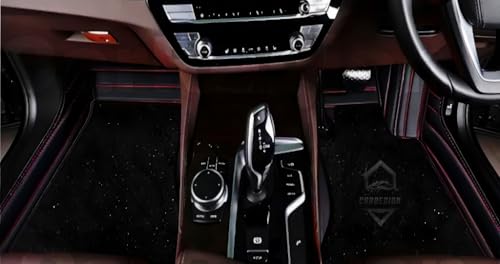 Image of 10D Car Foot Mat for Tata Sierra EV | Black Red | Premium Leatherette Imparts Luxurious & Elegant Look | Waterproof Dust Proof | Custom Fitted Car Floor Tray Mat