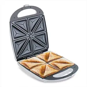 MUGATH 1400W Sandwich Maker Machine 4 Slice Triangle Sandwich Toaster Maker |Heat Resistant Body | Oil Free Toasting | Non-Stick Coated Plates for Easy-to-Clean