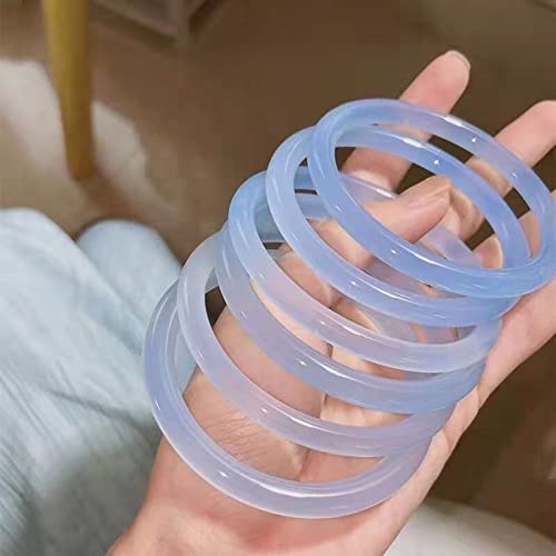 Minlia Glass Imitation Jade Bracelet Classic Geometric Women Bangle Girl Jewelry Elegant Bracelets Hanfu Accessories(Orange) #TOP2