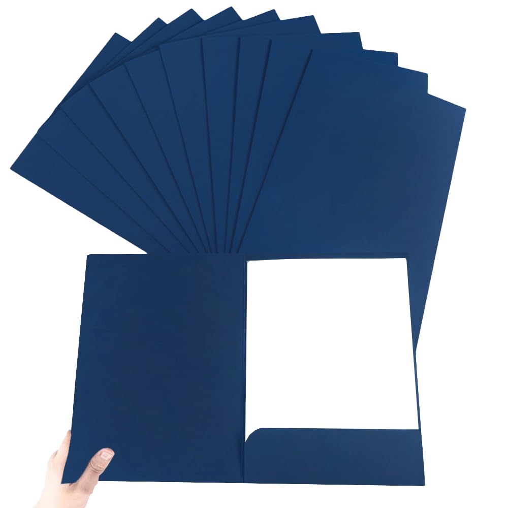 10Pcs A4 Project Folder Document Files Kraft Paper File Folder Square Cut Folders Office Insert Presentation Holder Storage Pouch Paperwork Organizer with Cards Slot Folders for Office School