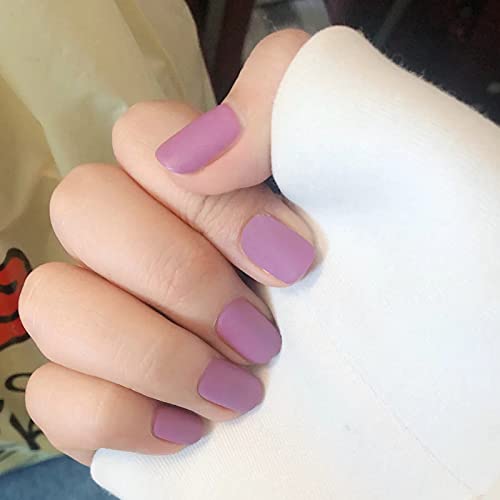 KLOSS BEAUTY MATT FLING SHORT SQUARE press on nails Artificial Nails, Reusable Fake Nails, Set of 22 false nails Universally sized nail extensions for women Press- On nails, Longlasting fake nails with Glue MATT Finish ( Pink )