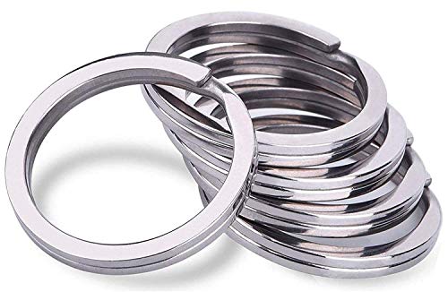 LUCKLYSTARu00ae Anilla de Llavero,304 Acero Inoxidable Metal Anilla Cadena Llave Planas Anillos Anillas Separable Separables Llaveros Redondos Accesorios Llaves Hogar Coche 25MM-50PCS