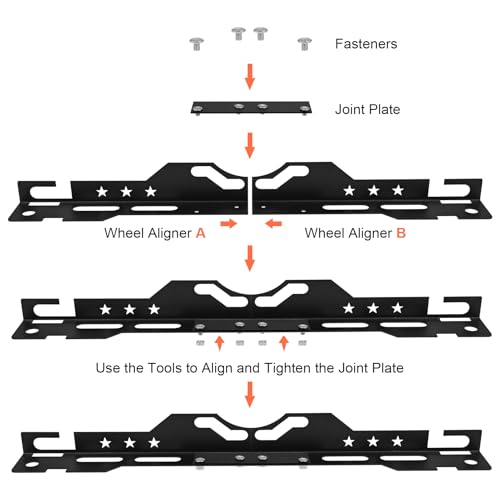 Image of Wheel Alignment Tool Kit - Front End Alignment Tool with 2 Measuring Tapes, Automotive Alignments Plates, Easy-to-Use Toe Alignments for Home and Car Maintenance