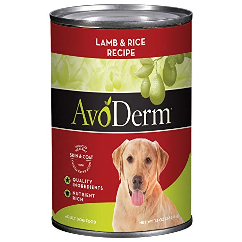 AvoDerm Natural Dry & Wet Dog Food, For Skin & Coat, Lamb & Rice Formula (Pack of 12)