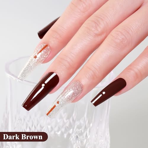 Esmalte de uñas en gel marrón oscuro 10ML miniatura 3