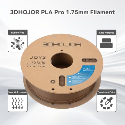 Image of 3DHoJor PLA Pro (PLA+) Filament 1.75mm, 3D Printer Filament, Cardboard Spool, + /- 0.03 mm-Brown, 1kg