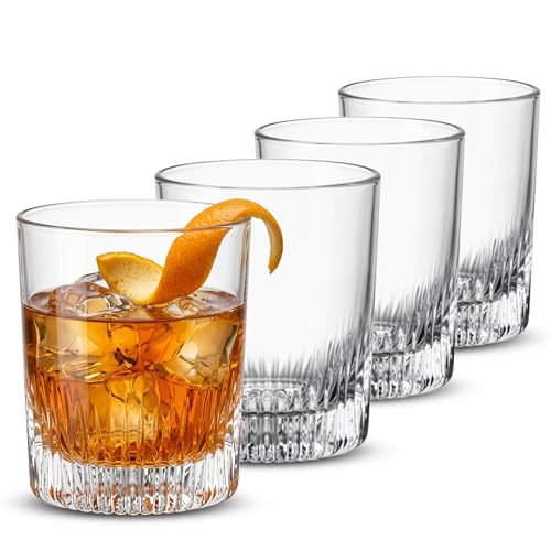 Bormioli Rocco Graphics DOF Whiskey Glasses, 13 Oz - Clear, Set of 4