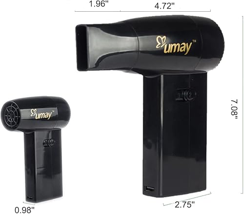 Miniatura 3 de Secador de pelo inalámbrico, pintura artística seca recargable con salida USB, trabajo de aire por batería, adecuado para secar pintura, pelo de