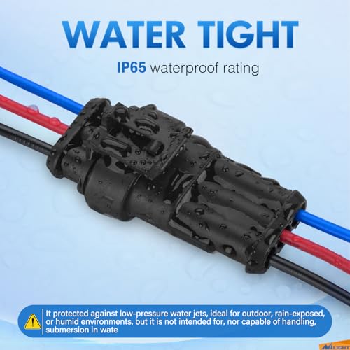 Image of Nilight 10 Pack 3Pin Electrical Wire Connectors Male and Female Plug Socket | Quick Disconnect Waterproof Harness Terminals for Automotive Cars Trucks Motorcycles Scooters