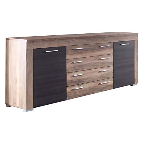 trendteam smart living Wohnzimmer Sideboard Schrank Wohnzimmerschrank Boom, 176 x 79 x 40 cm in Nussbaum Satin (Nb.) mit viel Stauraum Cover