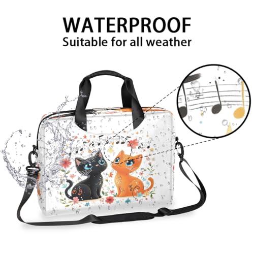 Bolso para portátil gato con notas musicales 16 pulg miniatura 3